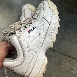 White Fila Disruptor Size 8 Women